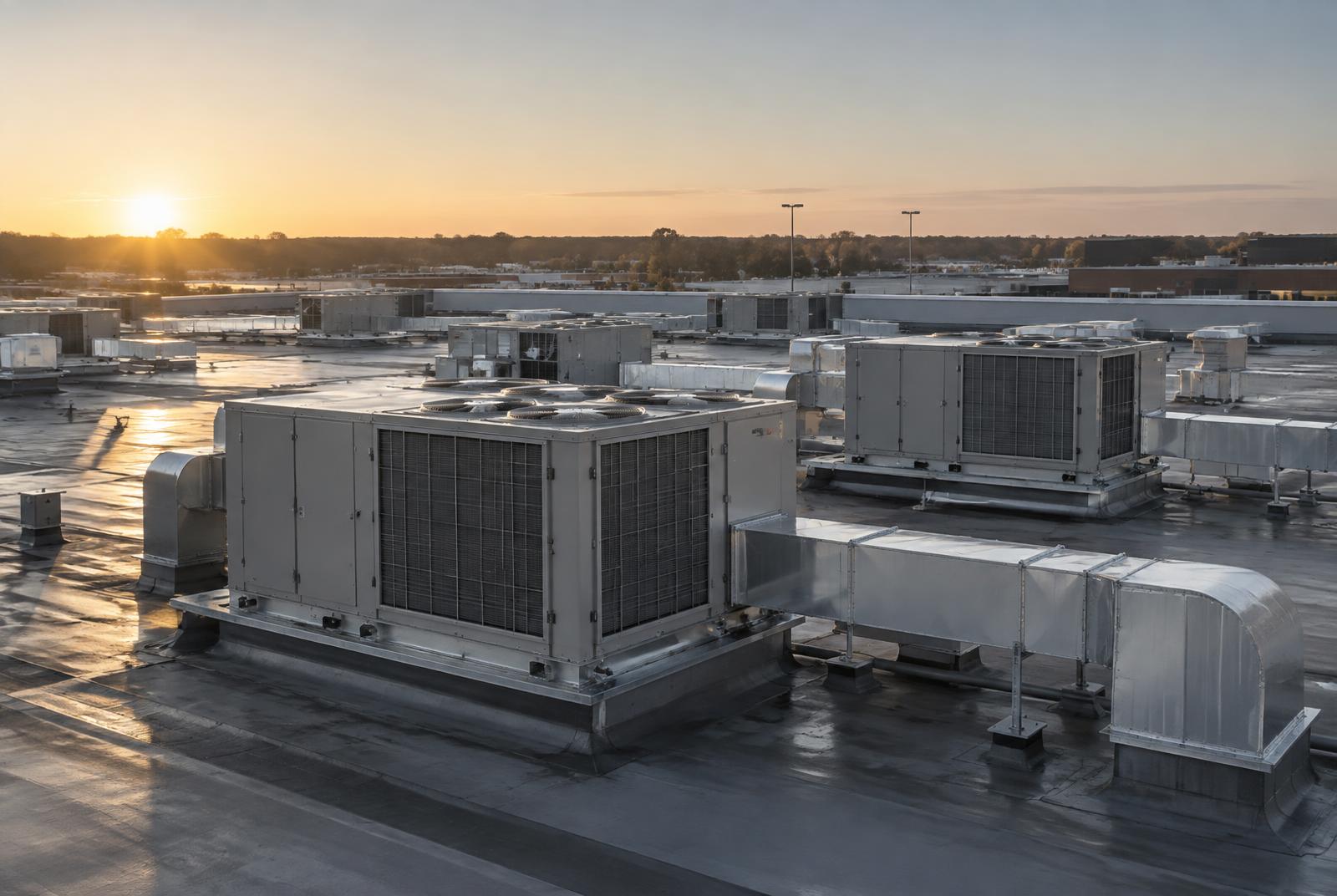 Illustrative rooftop commercial HVAC installation